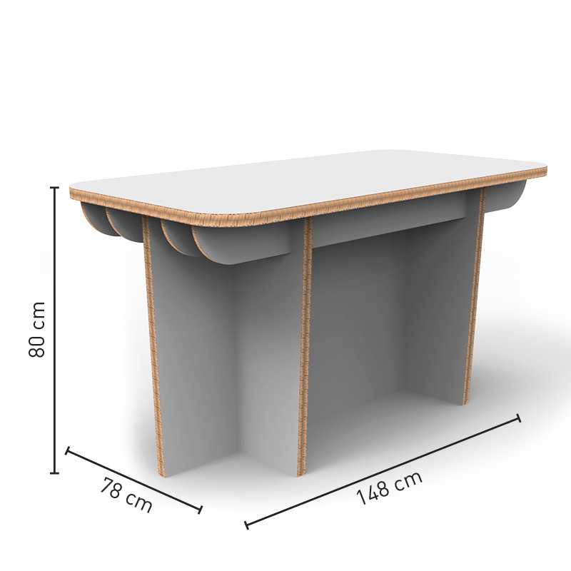 Tavolo in cartone Nido D’Ape 16 mm - Stampa monofacciale