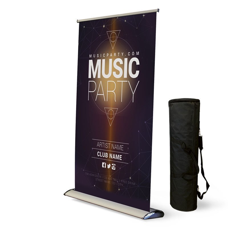 Roll Up 100 Deluxe Monofacciale - Area stampa 100 X 200 cm Telo stampato<br>+ Struttura<br>+ Borsa per trasporto<br>compreso montaggio
