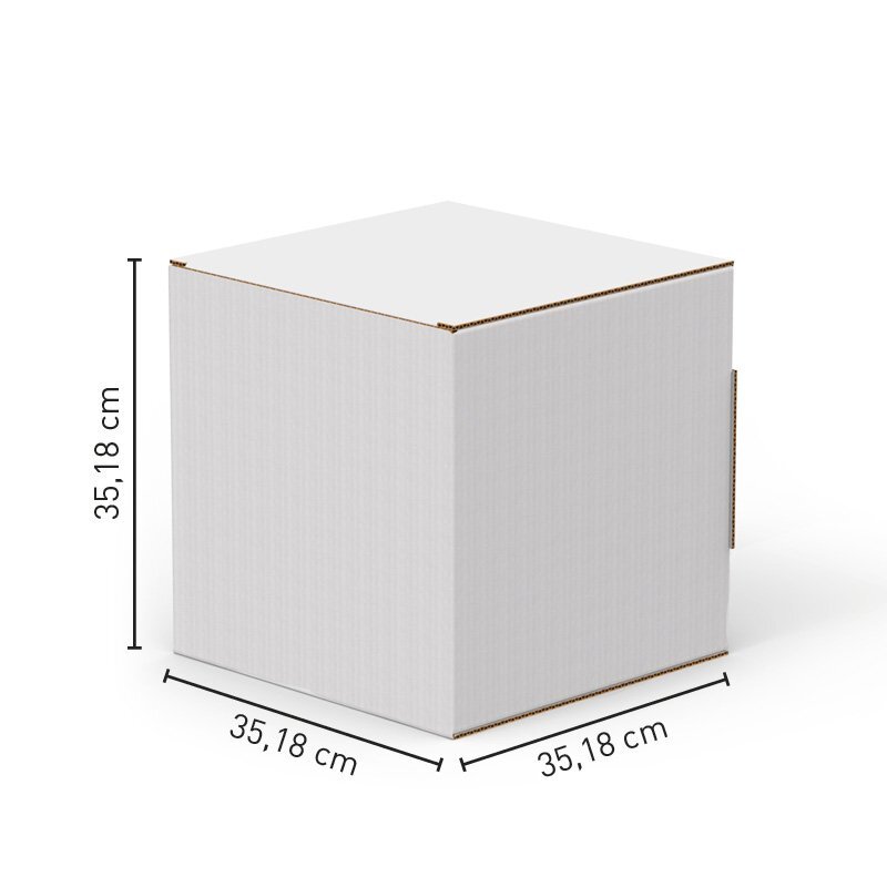 Cubo per vetrine formato 35x35x35 cm in cartone personalizzabile