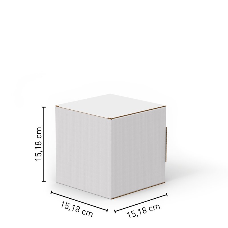 Cubo per vetrine formato 15x15 cm in cartone ondulato 