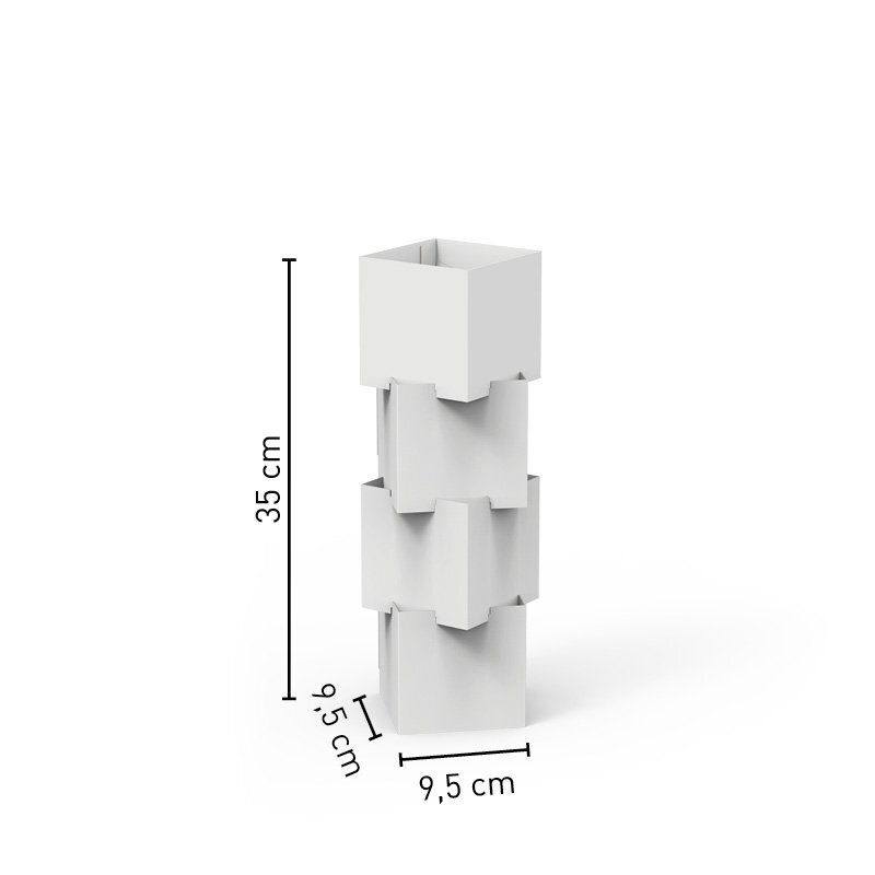 Cartello Vetrina con 4 moduli a incastro, a forma di cubo, in cartoncino teso 400 gr, formato 9.5 X 35 cm