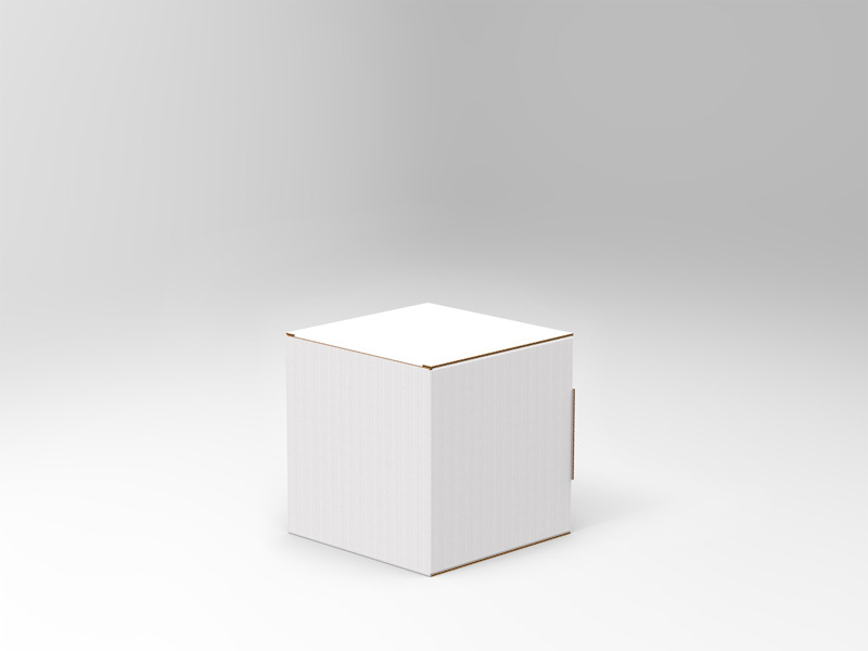 Cubo espositore da banco in cartone ondulato formato 15 x 15 cm