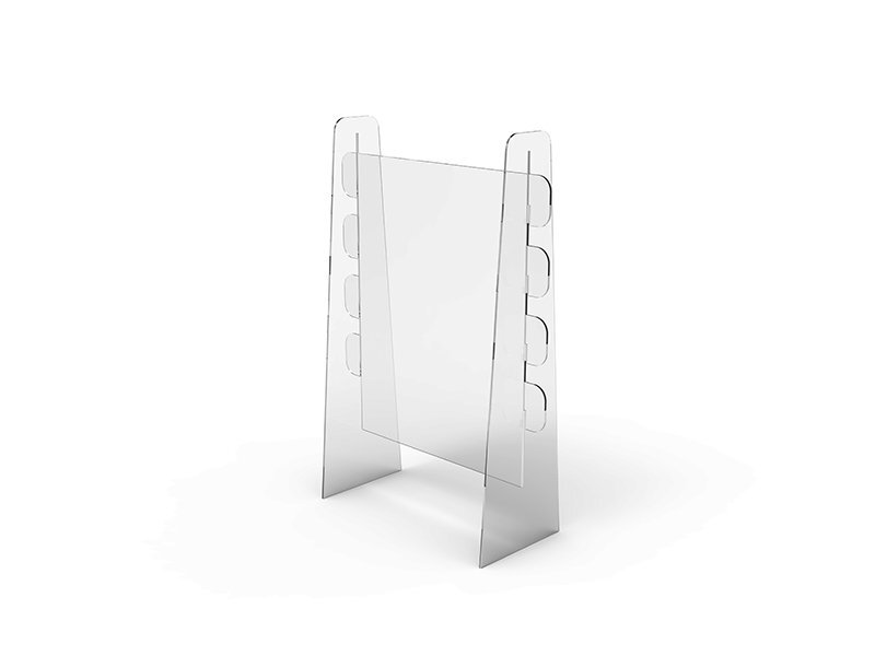 Divisorio in plexiglass trasparente ad altezza variabile 50x65cm